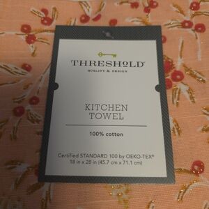 4-Threshold Kitchen Towel - Orange Floral Design